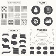 Accounting workflow icons Human documents N14