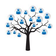 Tree and Avatars Vector Illustration