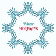 Winter holidays wreath and ornament decoration Merry Christmas greeting card