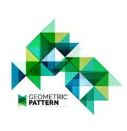 Geometric triangle mosaic pattern element isolated on white N96