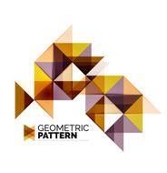 Geometric triangle mosaic pattern element isolated on white N100
