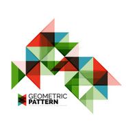 Geometric triangle mosaic pattern element isolated on white N105