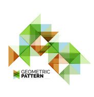 Geometric triangle mosaic pattern element isolated on white N107