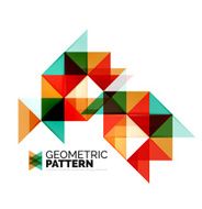 Geometric triangle mosaic pattern element isolated on white N110