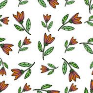 Watercolor seamless pattern with ethnic flowers Vector hand drawn