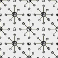 Hand drawn abstract molecule structure background seamless pattern N2