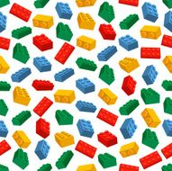 Seamless colorful background made of toy bricks