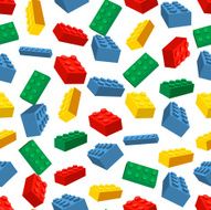 Seamless colorful background made of Building pieces