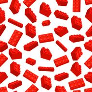 Seamless colorful background made of red Building pieces
