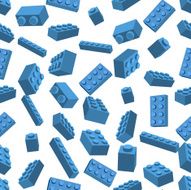 Seamless colorful background made of Blue Building pieces