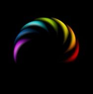 Colorful rainbow abstract logo on black background