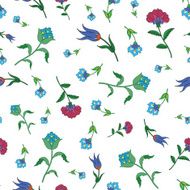 Vector Vintage Scattered Field Flowers Seamless Pattern