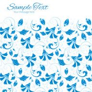 Vector dark blue turkish floral horizontal frame seamless pattern background