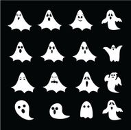 Halloween ghosts vector set