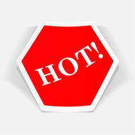 Sticker with HOT text