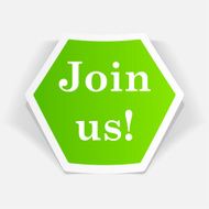 Sticker with Join Us text