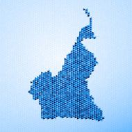 Cameroon Map Triangle Pattern Blue