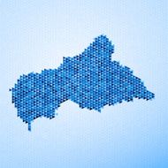 Central African Republic Map Triangle Pattern Blue