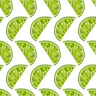 Seamless pattern from slice of ripe delicious limes