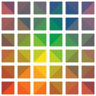 Squares in different colors on the white background