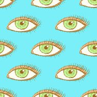 Sketch eye in vintage style