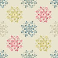 Seamless pattern with hand-drawn abstract flowers N4