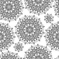 Black and white flower seamless background Vector illustration N3
