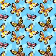Watercolor butterfly seamless pattern