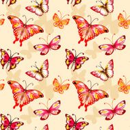 Watercolor butterfly seamless pattern N4