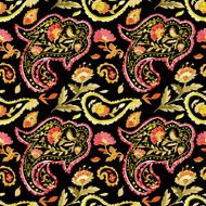 Watercolor paisley seamless pattern N7