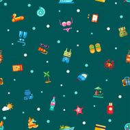 Pattern of modern flat design seaside travel vacation icons and N2