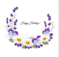 Beautiful holiday greeting card with flower decoration Vector