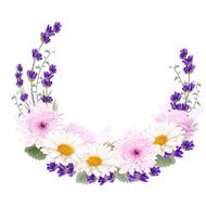 Beautiful holiday greeting card with flower decoration Vector N3