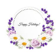 Beautiful holiday greeting card with flower decoration Vector N4
