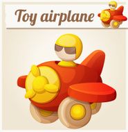 Red toy airplane Cartoon vector illustration Series of children&#039;s N2