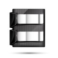 Set of metal chrome banner on white background