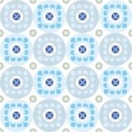 Seamless floral pattern on gray and blue circles