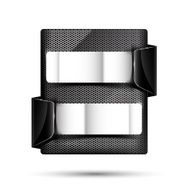 Set of metal chrome banner on white background vector illustrati N2