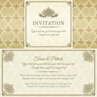 Baroque invitation gold brown and beige N2