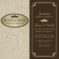 Baroque wedding invitation beige brown and gold