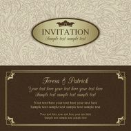 Baroque wedding invitation beige brown and gold N2