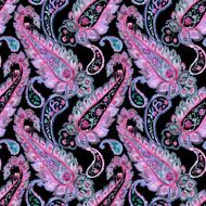Beautiful Watercolor paisley seamless pattern N2