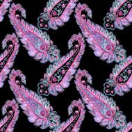 Beautiful Watercolor paisley seamless pattern N3