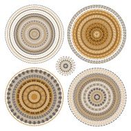 Hand drawn Circular pattern Mandala set N3