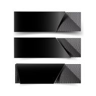 Set of metal chrome banner on white background vector illustrati N3