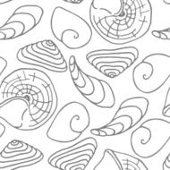 vector sea shells seamless pattern