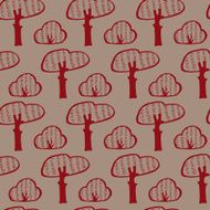vector watercolor trees seamless pattern N2