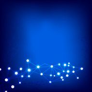 Abstract technology background line and glow dot element vector