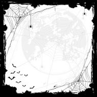 Halloween background with spiders and bats