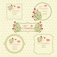 Vector image of invitation icons postcards